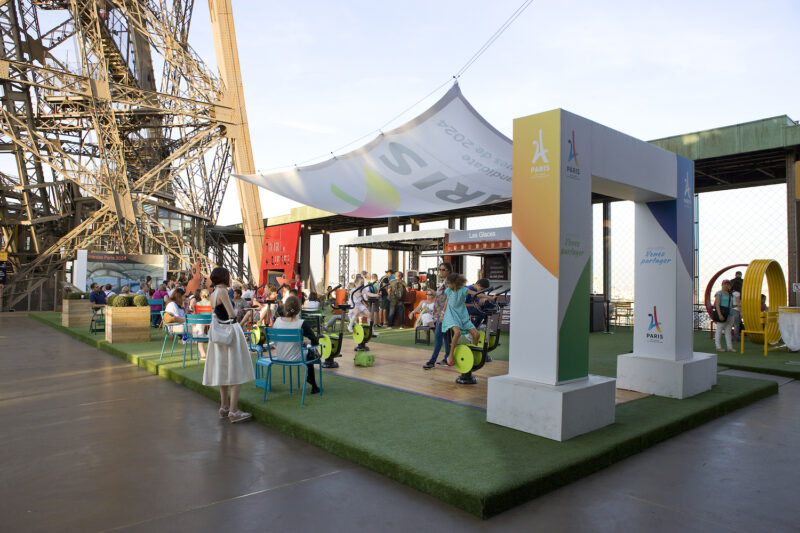 Paris 2024 temporary terrace at the Eiffel Tower