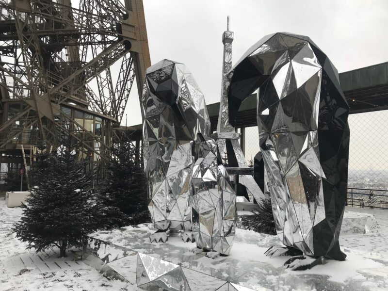 Winter decor for the Eiffel Tower