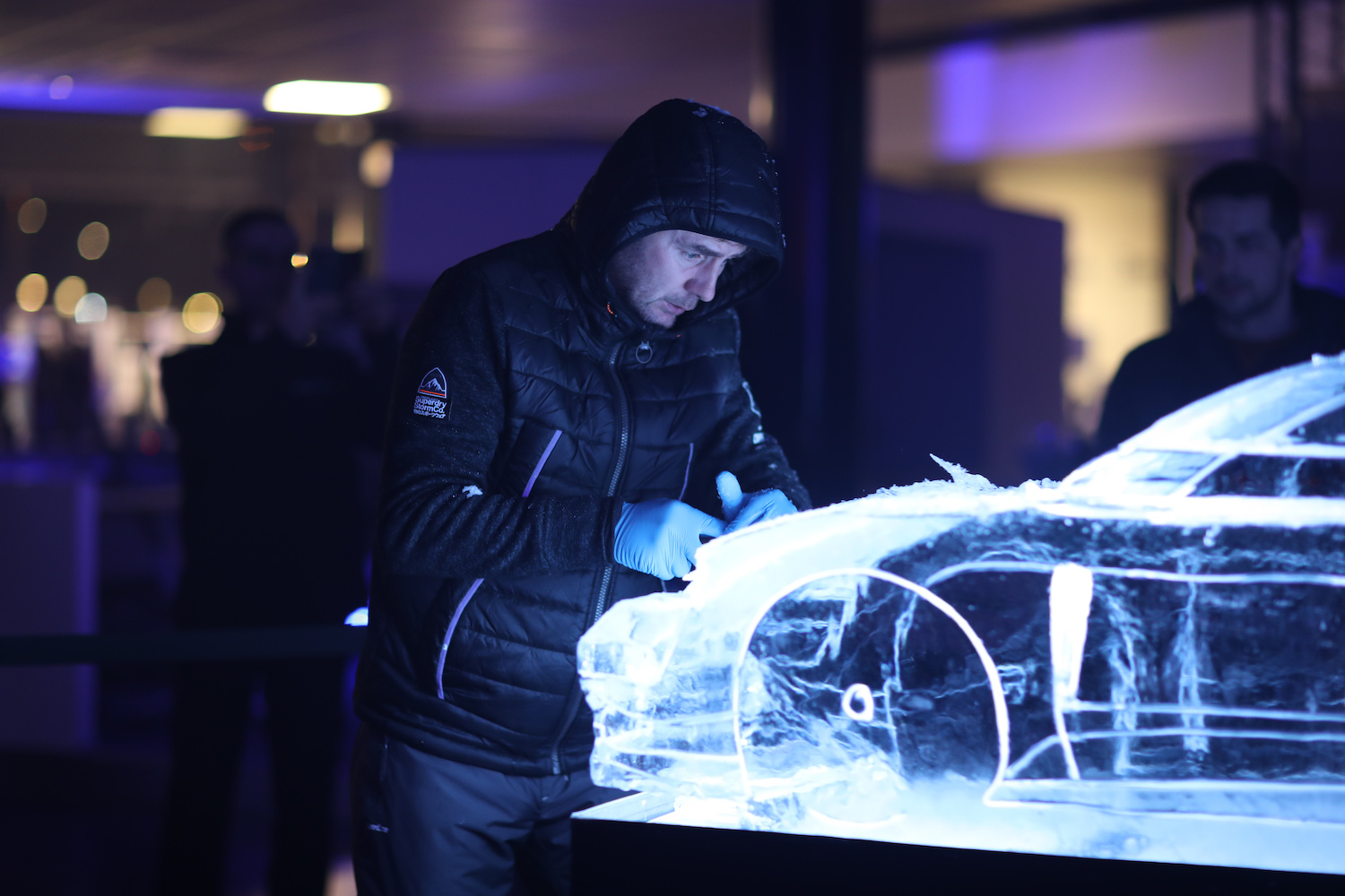 animation live de sculpture sur glace par Crystal