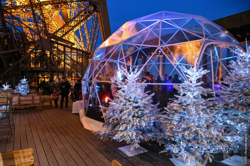 Tour Eiffel terrasse hivernale