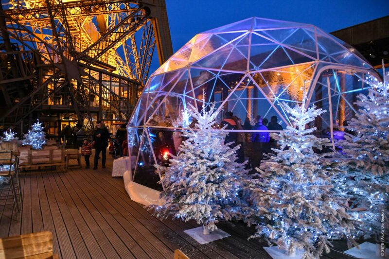 Eiffel Tower winter terrace